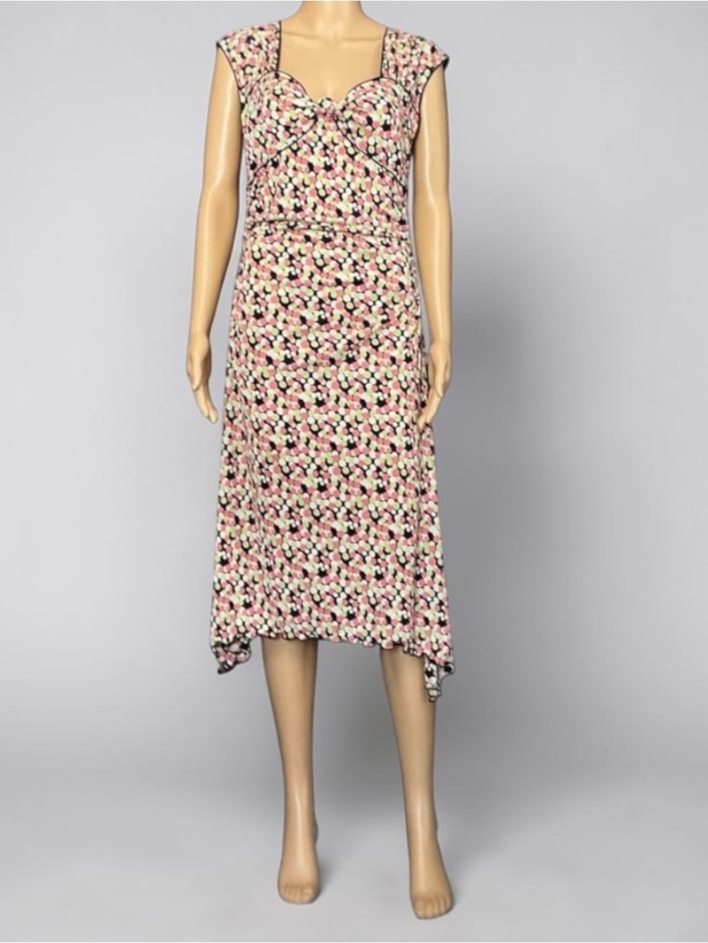 Max Studio Pink Floral Asymmetrical Midi Dress